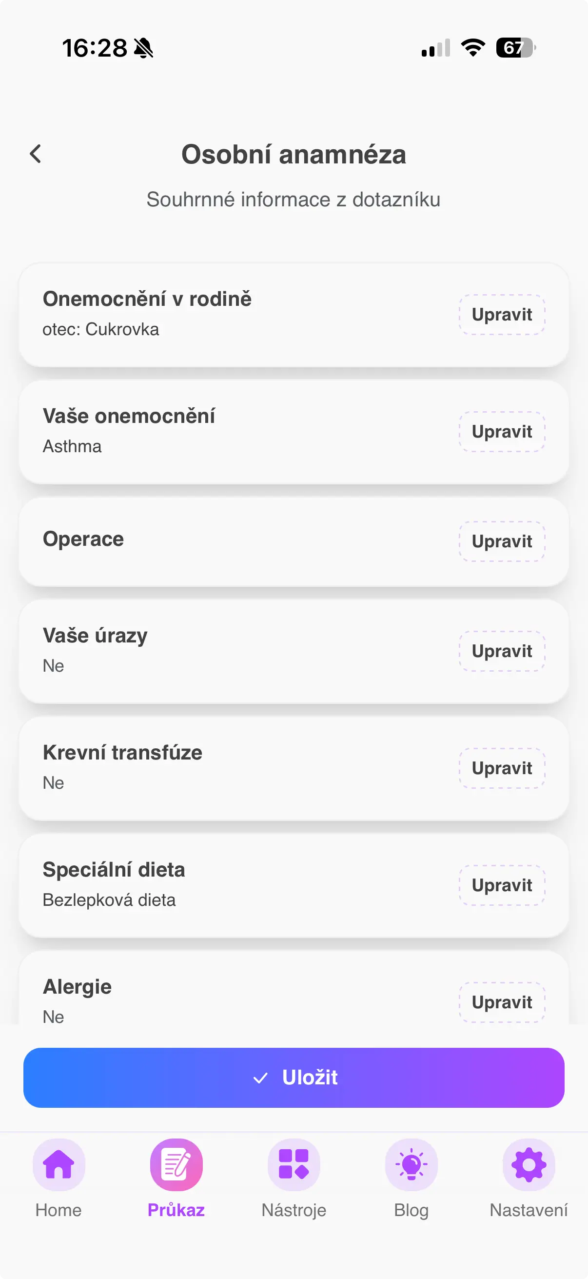 Osobní anamnéza